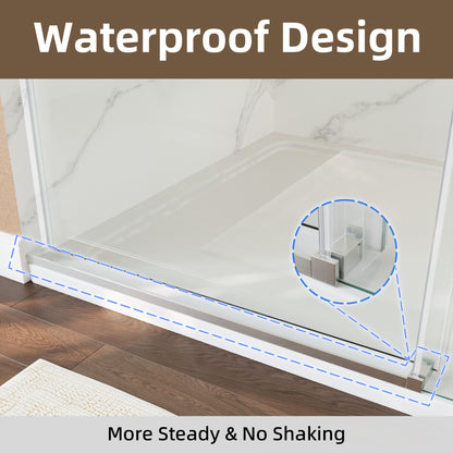 56-60" x 72" Single Sliding Shower Door with Tempered Glass Durable & Waterproof Perfect for Bathrooms