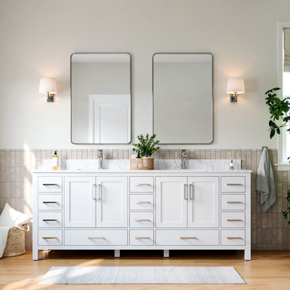 Solid Wood Frame Bathroom Vanity with Spacious Storage