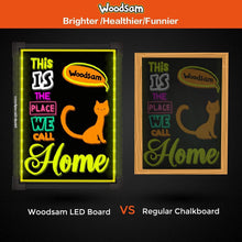 Load image into Gallery viewer, Woodsam LED Drawing Painting Board - 24&quot; x 16&quot; Erasable Non Porous Glass Surface with 8 Fluorescent Window Markers-Best for Chalkboard Blackboard Whiteboard Bulletin/Letter/Spelling/Display/Menu Board