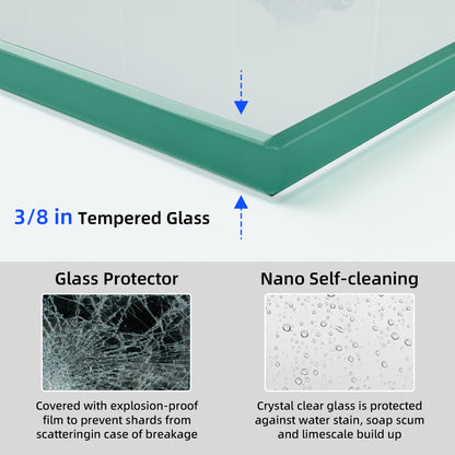 56-60" x 72" Single Sliding Shower Door with Tempered Glass Durable & Waterproof Perfect for Bathrooms