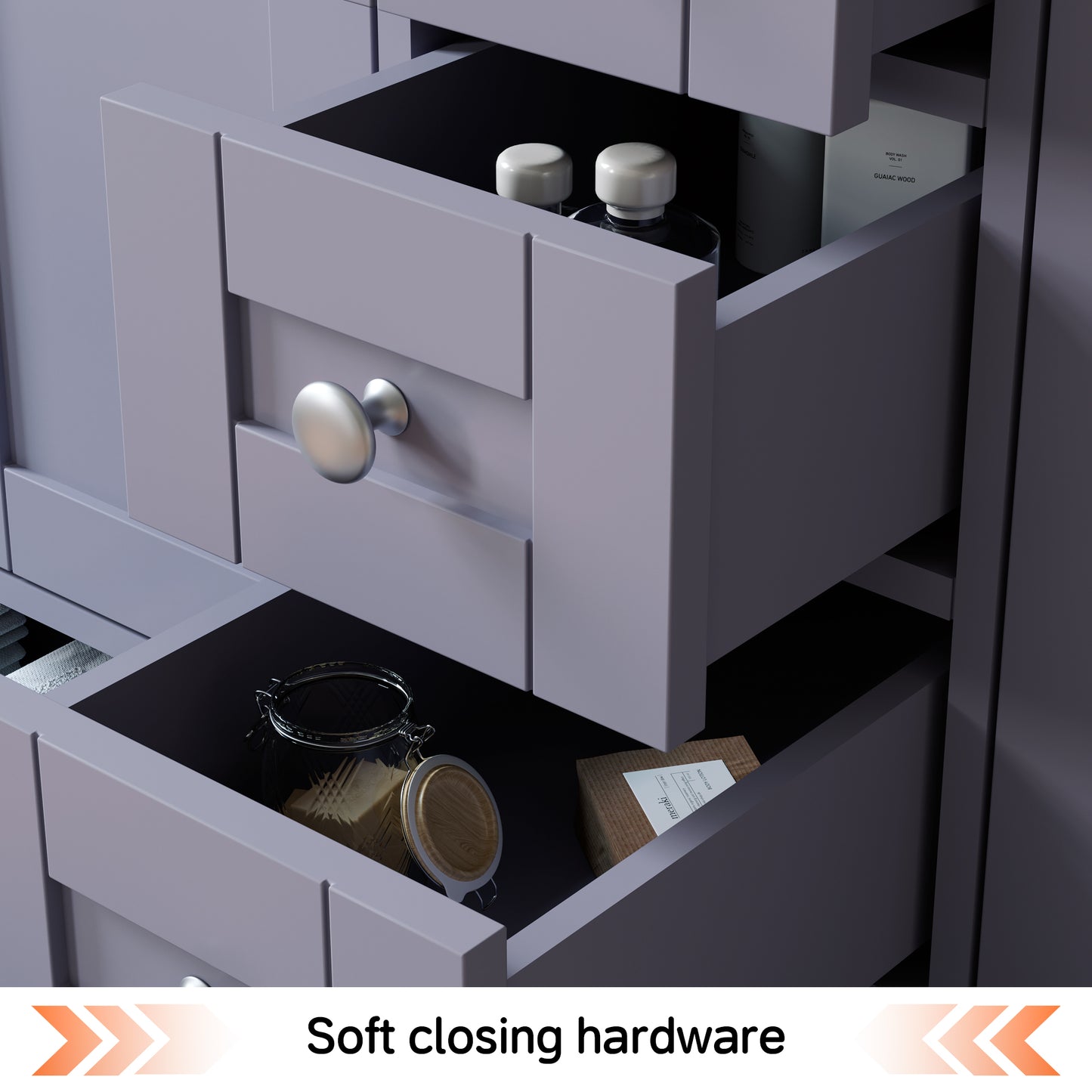 Solid Wood Frame Bathroom Vanity with Spacious Storage