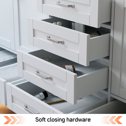 Solid Wood Frame Bathroom Vanity with Spacious Storage