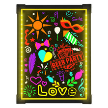 Load image into Gallery viewer, Woodsam LED Drawing Painting Board - 24&quot; x 16&quot; Erasable Non Porous Glass Surface with 8 Fluorescent Window Markers-Best for Chalkboard Blackboard Whiteboard Bulletin/Letter/Spelling/Display/Menu Board