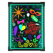 Load image into Gallery viewer, Woodsam LED Drawing Painting Board - 24&quot; x 16&quot; Erasable Non Porous Glass Surface with 8 Fluorescent Window Markers-Best for Chalkboard Blackboard Whiteboard Bulletin/Letter/Spelling/Display/Menu Board