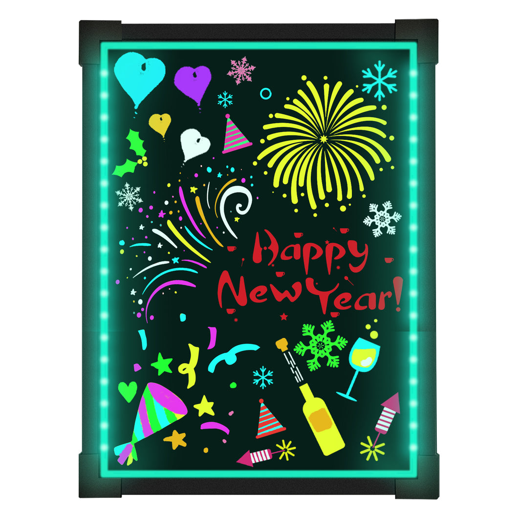 Woodsam 16 x 12 inches Dry Erase Led Board Neon Message Drawing Learning Sign Board for Kids