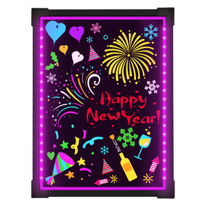 Woodsam 16 x 12 inches Dry Erase Led Board Neon Message Drawing Learning Sign Board for Kids