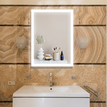 Load image into Gallery viewer, Large Mirror Wall-Mounted Mirrors with Dimmable LED Lights - Anti Fog Mirror for Makeup Shower Horizontal/Vertical Installed Frameless Bathroom Mirror