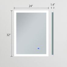 Load image into Gallery viewer, Large Mirror Wall-Mounted Mirrors with Dimmable LED Lights - Anti Fog Mirror for Makeup Shower Horizontal/Vertical Installed Frameless Bathroom Mirror