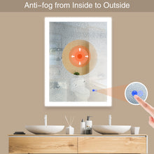 Load image into Gallery viewer, Large Mirror Wall-Mounted Mirrors with Dimmable LED Lights - Anti Fog Mirror for Makeup Shower Horizontal/Vertical Installed Frameless Bathroom Mirror