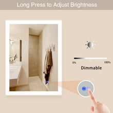 Load image into Gallery viewer, Large Mirror Wall-Mounted Mirrors with Dimmable LED Lights - Anti Fog Mirror for Makeup Shower Horizontal/Vertical Installed Frameless Bathroom Mirror