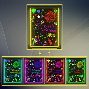 Woodsam 16 x 12 inches Dry Erase Led Board Neon Message Drawing Learning Sign Board for Kids